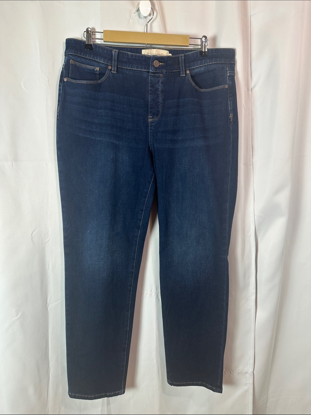 Soft Surroundings Dark Wash Straight-Leg Jeans - Size XL